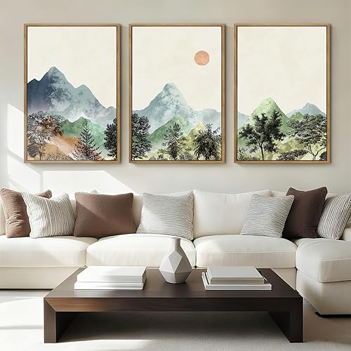 Miniatura 44 de ANHUIB Arte de pared de Jesús de 16 x 24 pulgadas, arte de pared de Jesús alimenta a los 5000, juego de 3 lienzos enmarcados, decoración de pared