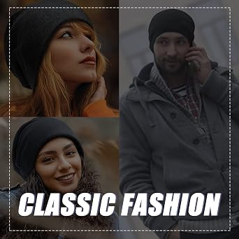 Unisex Slouch Beanie Hat Jersey Beanie Skull Cap Classic Baggy Hat Lightweight and Soft Knitted Cotton Hat Headwear for Men Women
