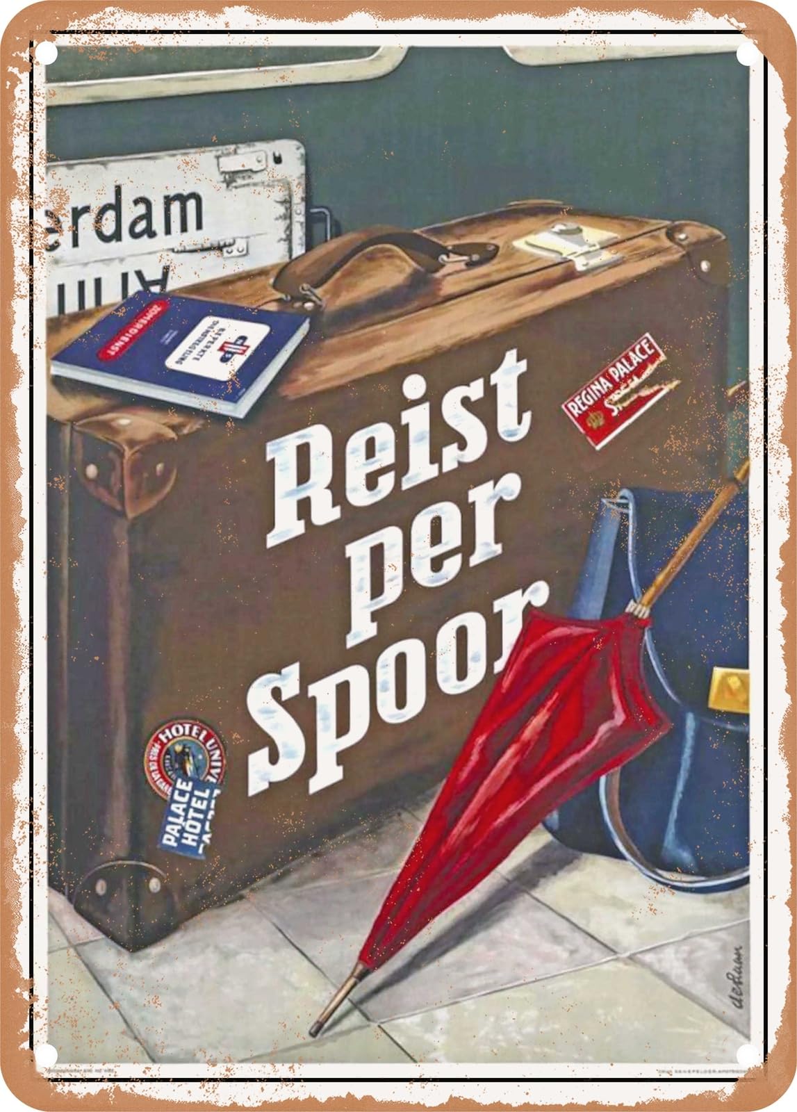 Miaomansenstore Metal Sign - 1949 Traveling By Rail Vintage Ad Home Decor
