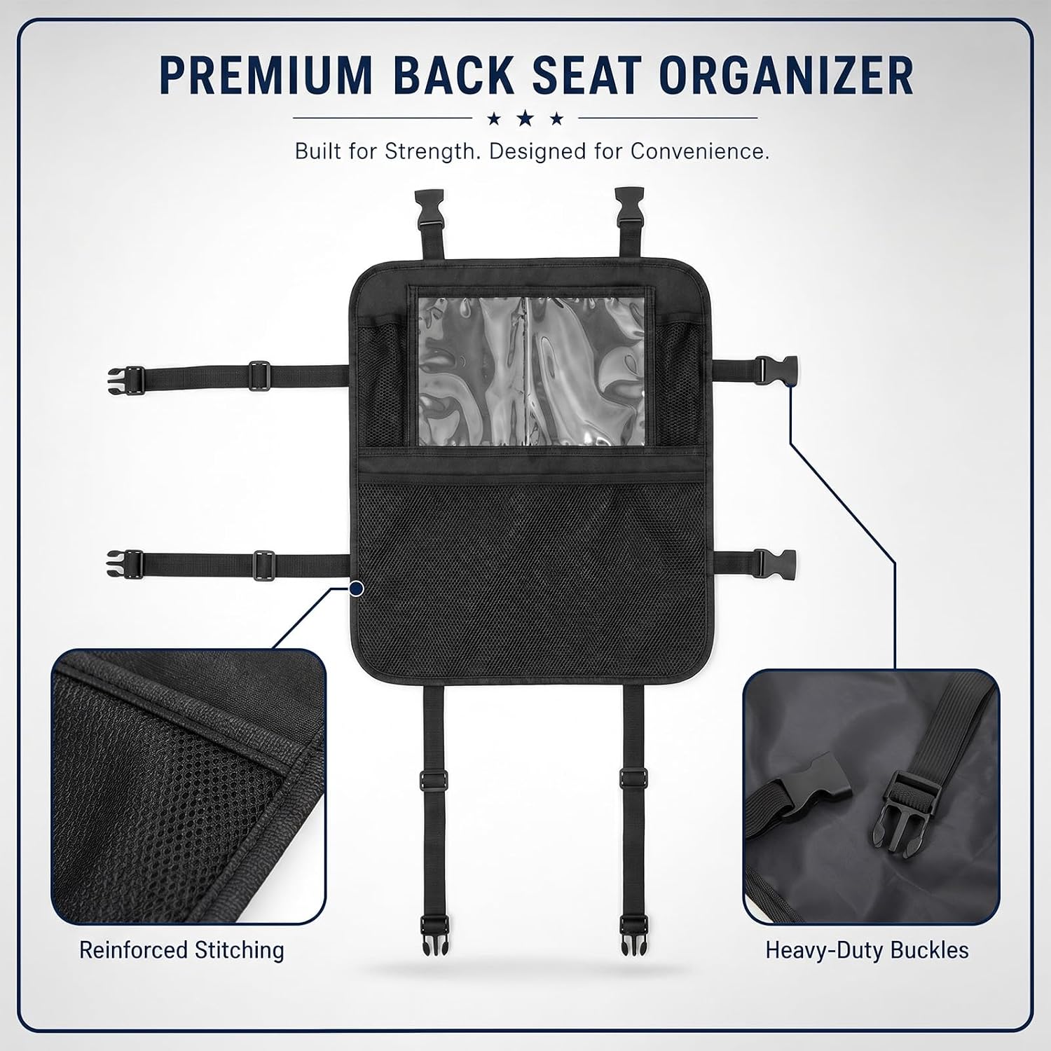 Boat Seat Storage Organizer,Heavy-Duty 600D Oxford Marine Seat Backpack Boat Organizer with Mesh Pockets,Waterproof Backseat Boat Storage Bag for Boating Accessories,Fishing Tools, Phone, Maps