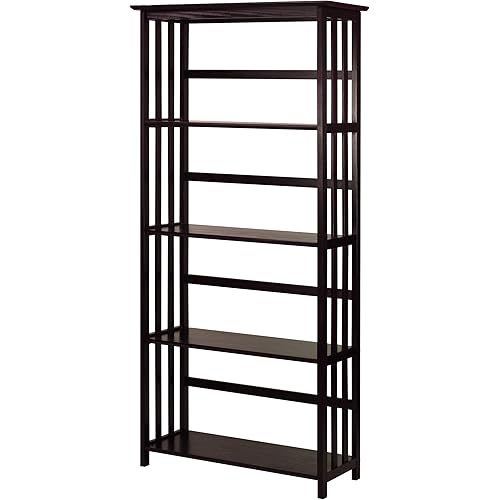 Casual Home Mission Style 5-Shelf Bookcase, Espresso