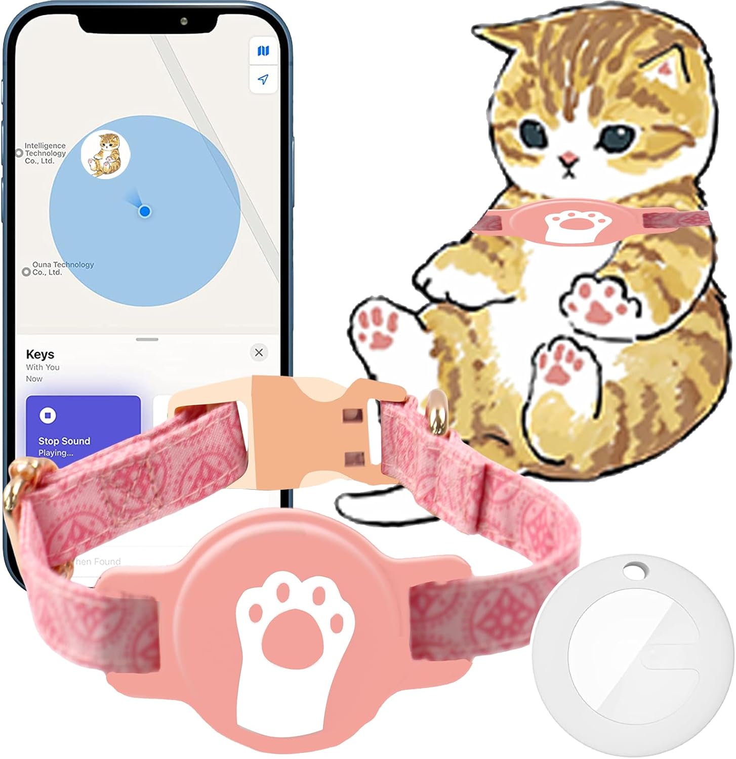 Cat Locator Pet GPS Tracker Collar Fi Finder & Activity