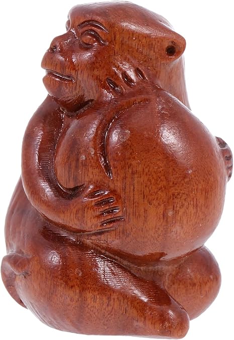 Amazon Co Jp Lioobo 風水風水干支看板木製彫刻中国の干支猿置物グッズの置物テーブル装飾像 ホーム キッチン