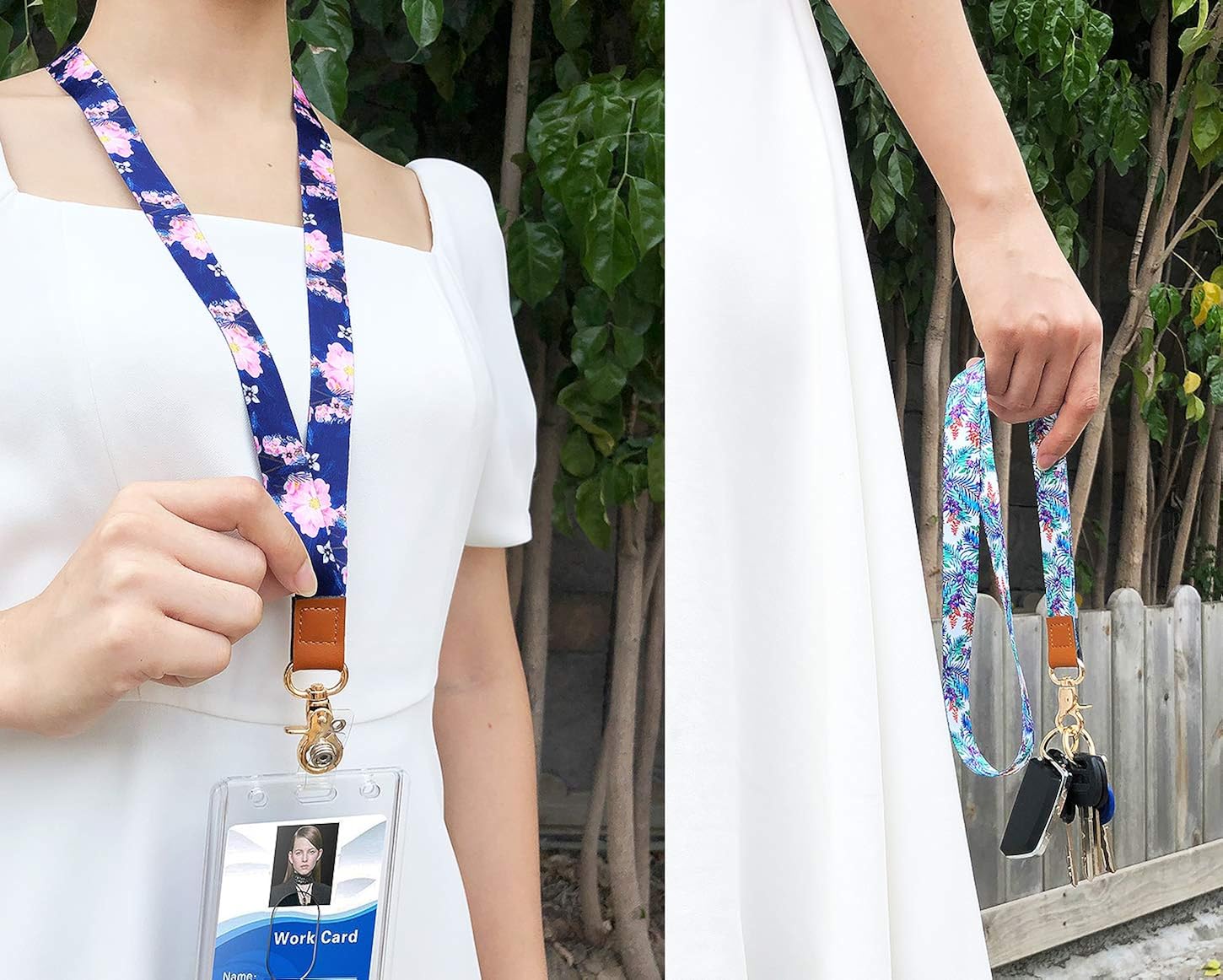 Sophena Lanyards for ID Badges Car Keys 5 Pack, Cute keychain Key Lanyard for Women Teacher