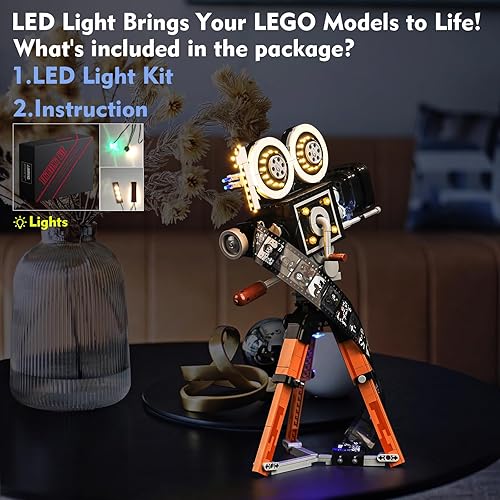 Miniatura 9 de VONADO Kit de luz LED dorada para cámara Walt Disney Tribute 43230 Disney 100, versión de control de luz, juego de iluminación creativa, accesorios