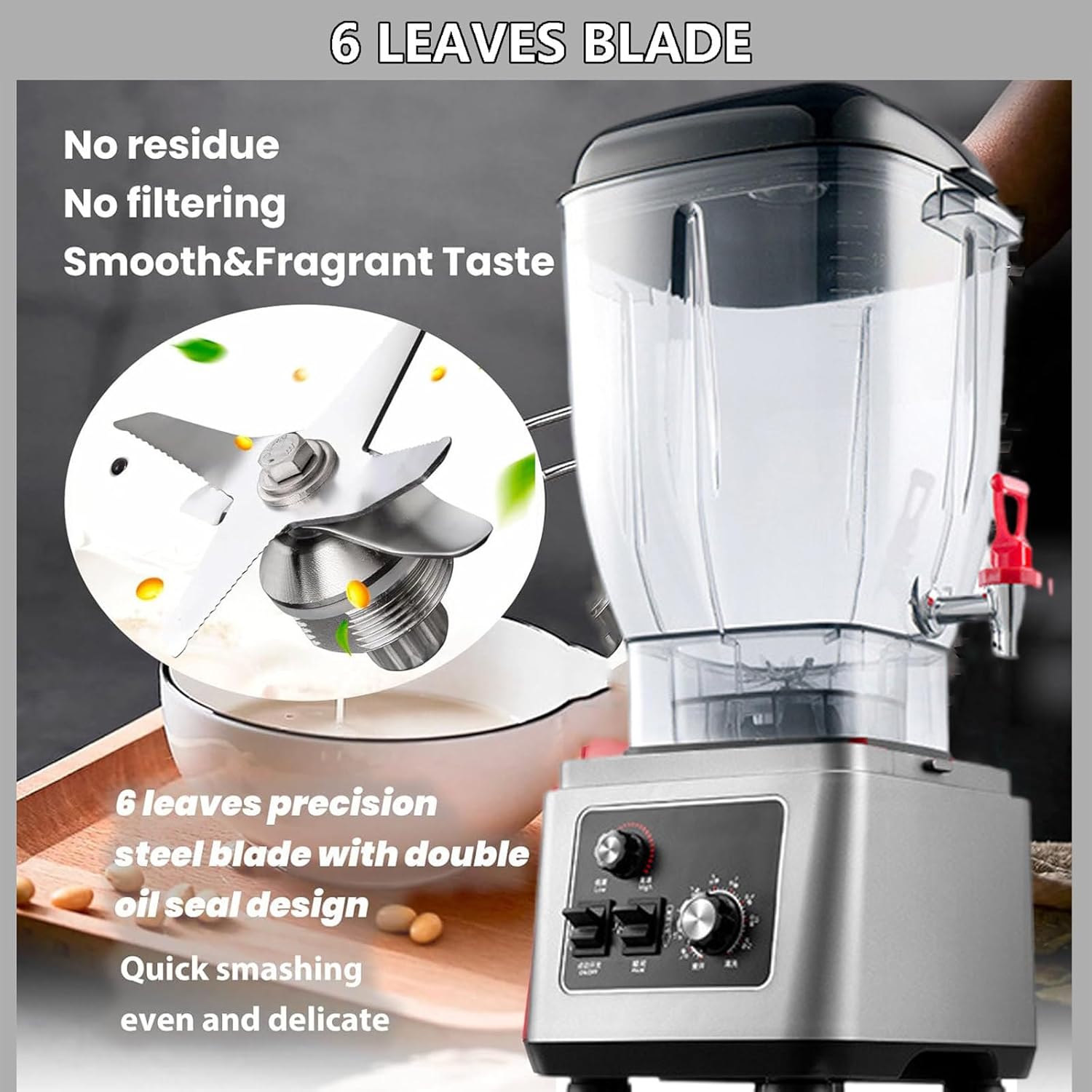 Blender/Smoothie Maker, Stand Blender, Food Processor with Water Outlet, Soy Milk Maker, Kitchen Beverage Maker, 11L,15L