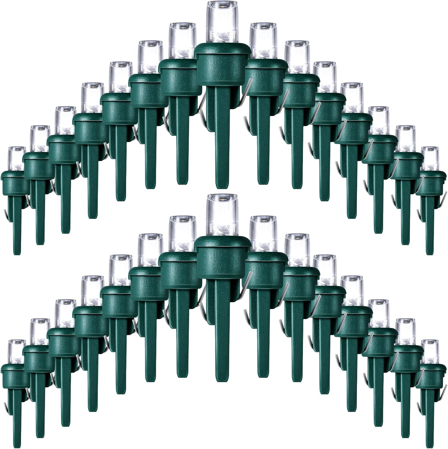 Honoson 180 Count 5 mm Winter LED Replacement Bulbs Bulk Wide Angle Winter LED Light Bulbs String Replacement Festival Light Garland Outdoor Tree Home Decoration (Green Base with Cold White Bulb)