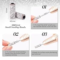 Vista 41 de MelodySusie 50 Pcs Nail Drill Bits Small Sanding Bands with 3.1mm Mandrel Bit, 120 Medium Grit Nail File for Acrylic Nails Gel Manicures and Black