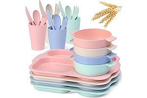 Wheat Straw Dinnerware Sets, Camping Plates and Bowls