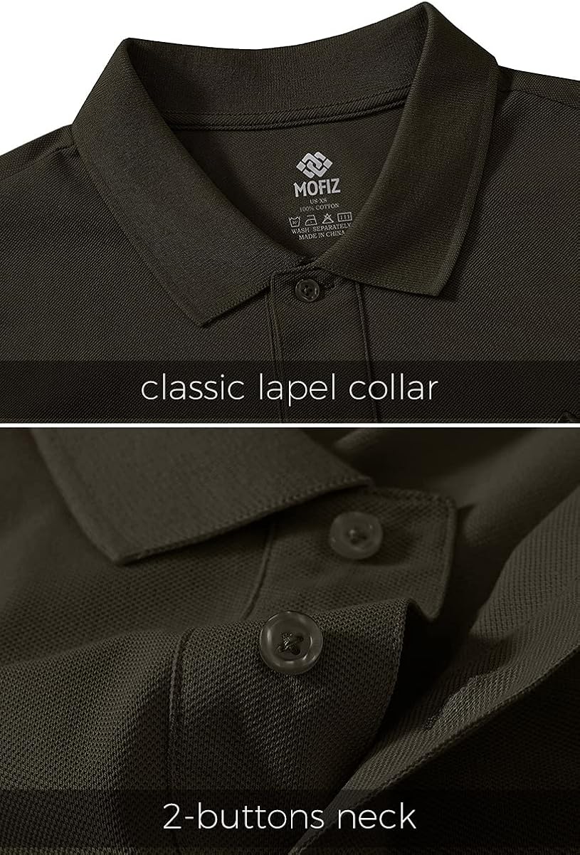 Men Golf Shirts Short Sleeve Man Sports Athletic Polo Shirts Dry Fit Golf Tops with Buttons : Sports & Outdoors
