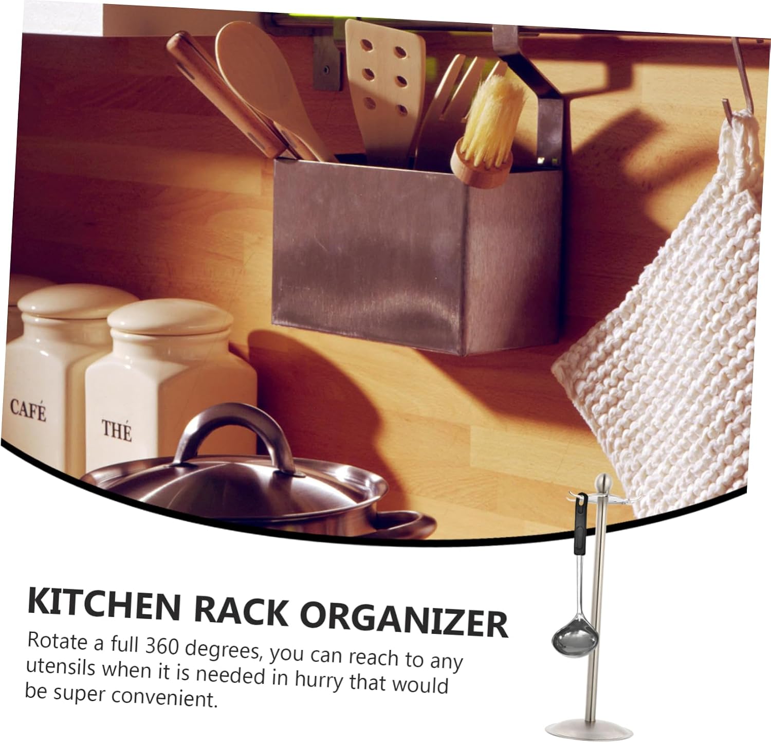 Cabilock Cutlery Holder Draining Rack Kitchen Accessories Spatula Rack for Spoons and Shovels