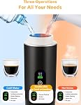 Upgraded 3-in-1 Portable Espresso Machine with LED Display:20 Bar Real-Time Temperature&Battery Indicator–Portable Coffee Maker Compatible with Ground Coffee & Capsules(Black
