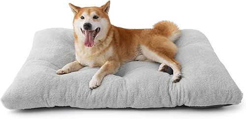 Bedsure Cama lavable para perros de tamaño grande, cómoda almohada de felpa esponjosa para mascotas con parte inferior antideslizante, lavable a