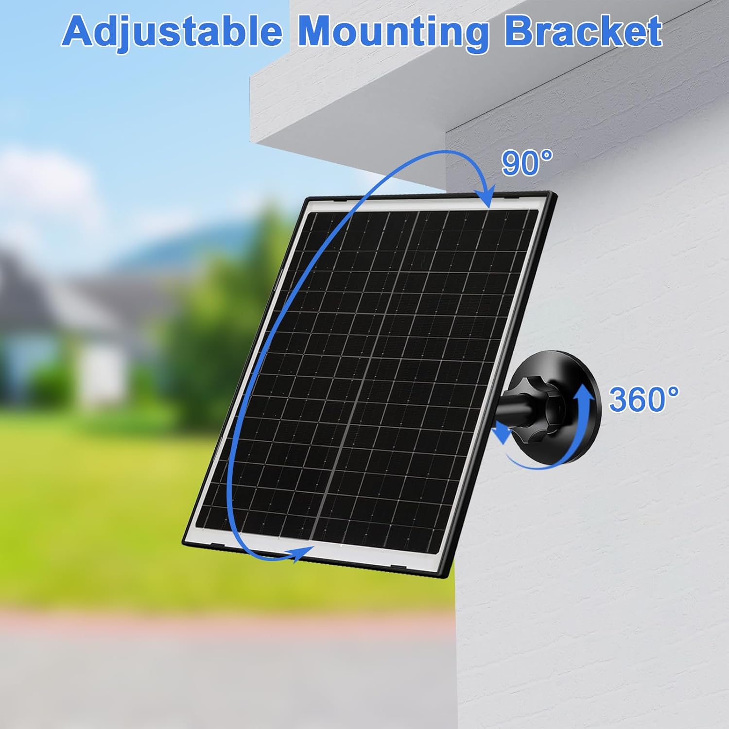 Zivif Solar Panel Charger for Arlo Essential 2K (2nd Gen), Essential XL & Spotlight Cameras – USB-C & Micro USB, IP66 Waterproof, 360° Adjustable Mount, 7.2ft Cable,2 Pack