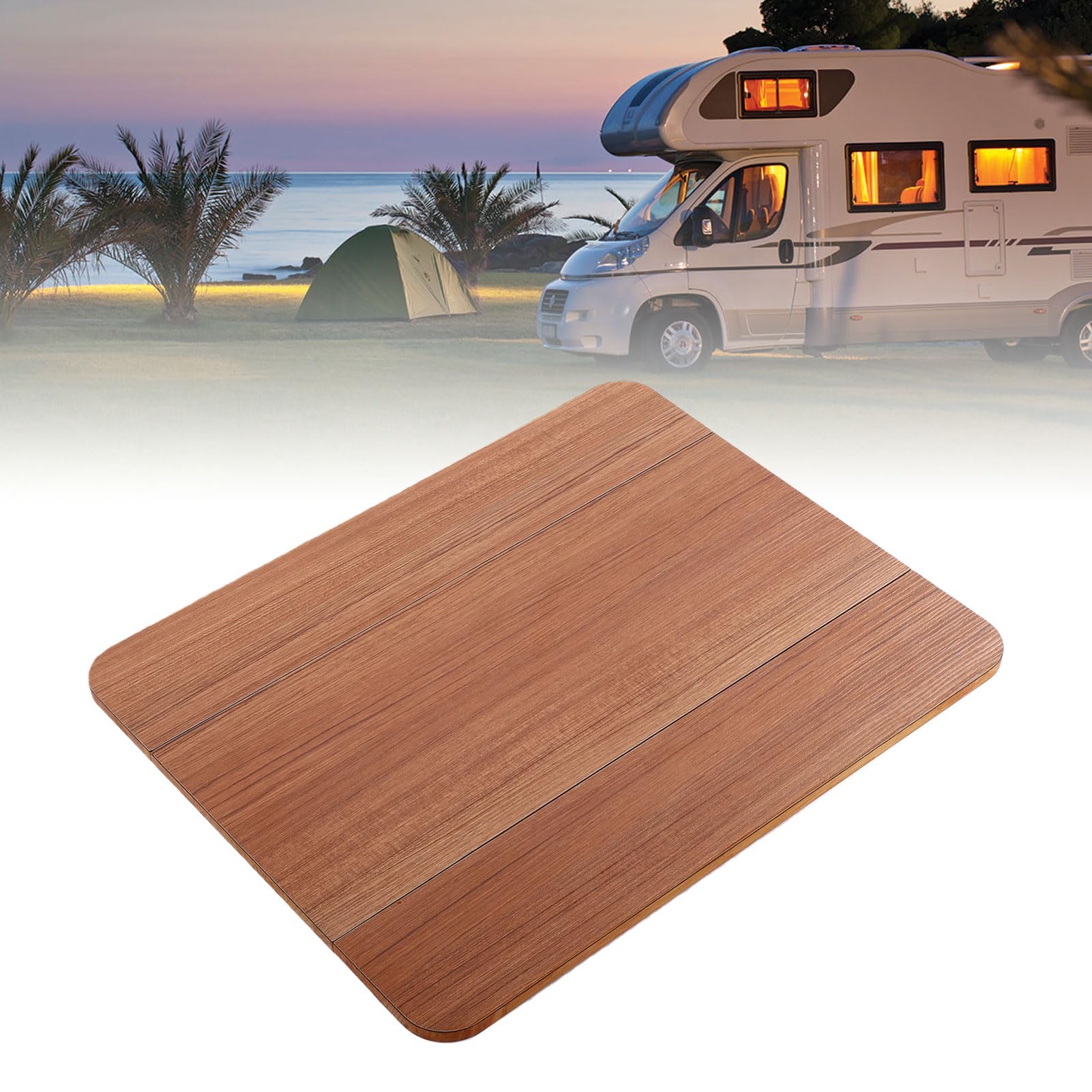 Tbest Mesa Plegable para Vehículos Recreativos para Remolques, Barcos y Yates, Mesa Marina de Madera Maciza, Diseño de Borde Seguro, Fácil Almacenamiento, Instalación de Fijación con