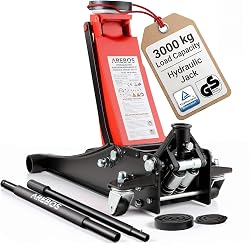 Arebos 3T Hydraulic Low Profile Jack | Lifting Range 75–5…