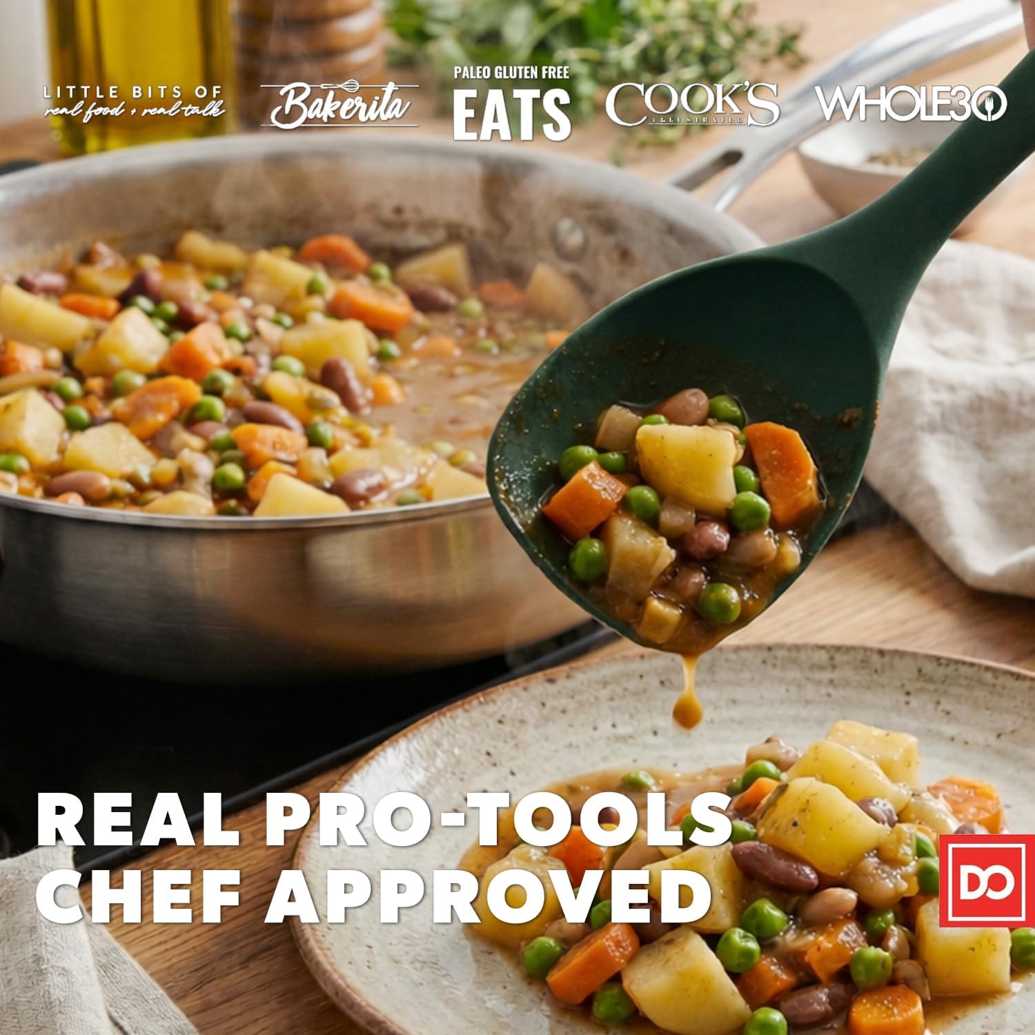 DI ORO 6-Piece Silicone Spatula Set - Rubber Kitchen Utensils for Baking, Cooking & Mixing - Heat-Resistant 600°F BPA Free Spatulas for Nonstick Cookware - Dishwasher Safe (Forest Green)