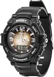 Relógios falantes para cegos com visor analógico e digital, relógio esportivo falante com anúncio de tempo de voz e alarme soneca para deficientes visuais e idosos