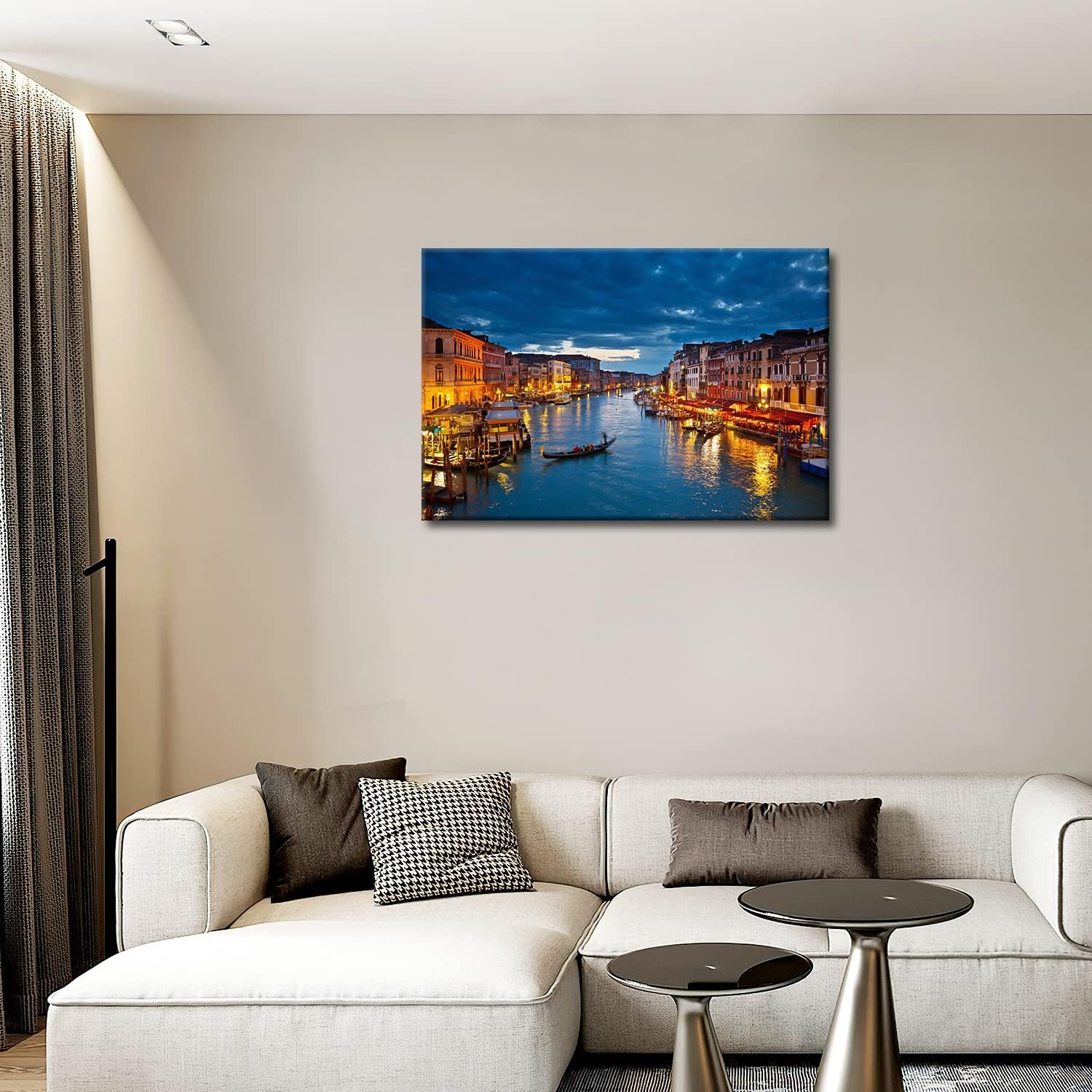 Italy Venice Grand Canal At Night Wall Art Painting The Picture Print On Canvas The Basilica Di Santa Maria Della Salute Pictures Modern Artwork For Living Room Dining Room Home Decor Decoration Gift