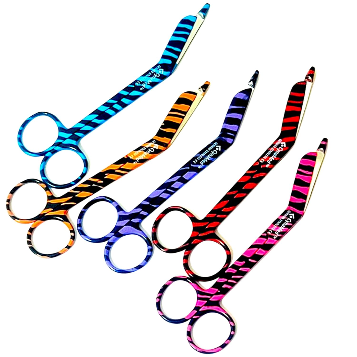 Artlab-Lister Bandage Scissors- Premium German-Perfect for EMT, Paramedics, First Aid, Responders, Doctors, Nurses,Shears Lister Bandage Scissors (Set of 5 Zebra Pattern 5.5")