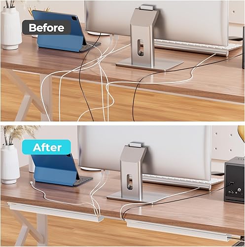 Vista 53 de Delamu Paquete de 2 Solución de Gestión de Cables Segura y Ordenada - Protege a Niños y Mascotas con Gestión de Cables para Hogar y Oficina Bajo