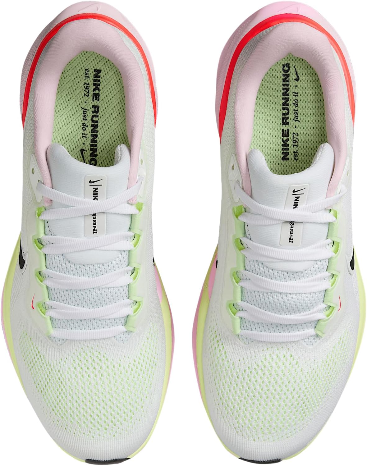 Nike Pegasus 41 Women's Road Running Shoes (White/Pink Foam/Bright Crimson/Black, IB4377-100)
