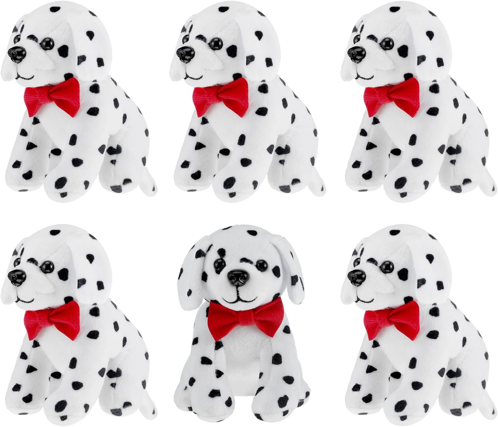 Jiuguva 6 Pcs Dalmatians Dog Plush Stuffed Toys Spotted Dog Realistic Stuffed Puppy Soft Dalmatian Party Favors for Halloween Carnival Prize Gift Birthday Baby Shower, 5.7 Inch (Novelty Style)