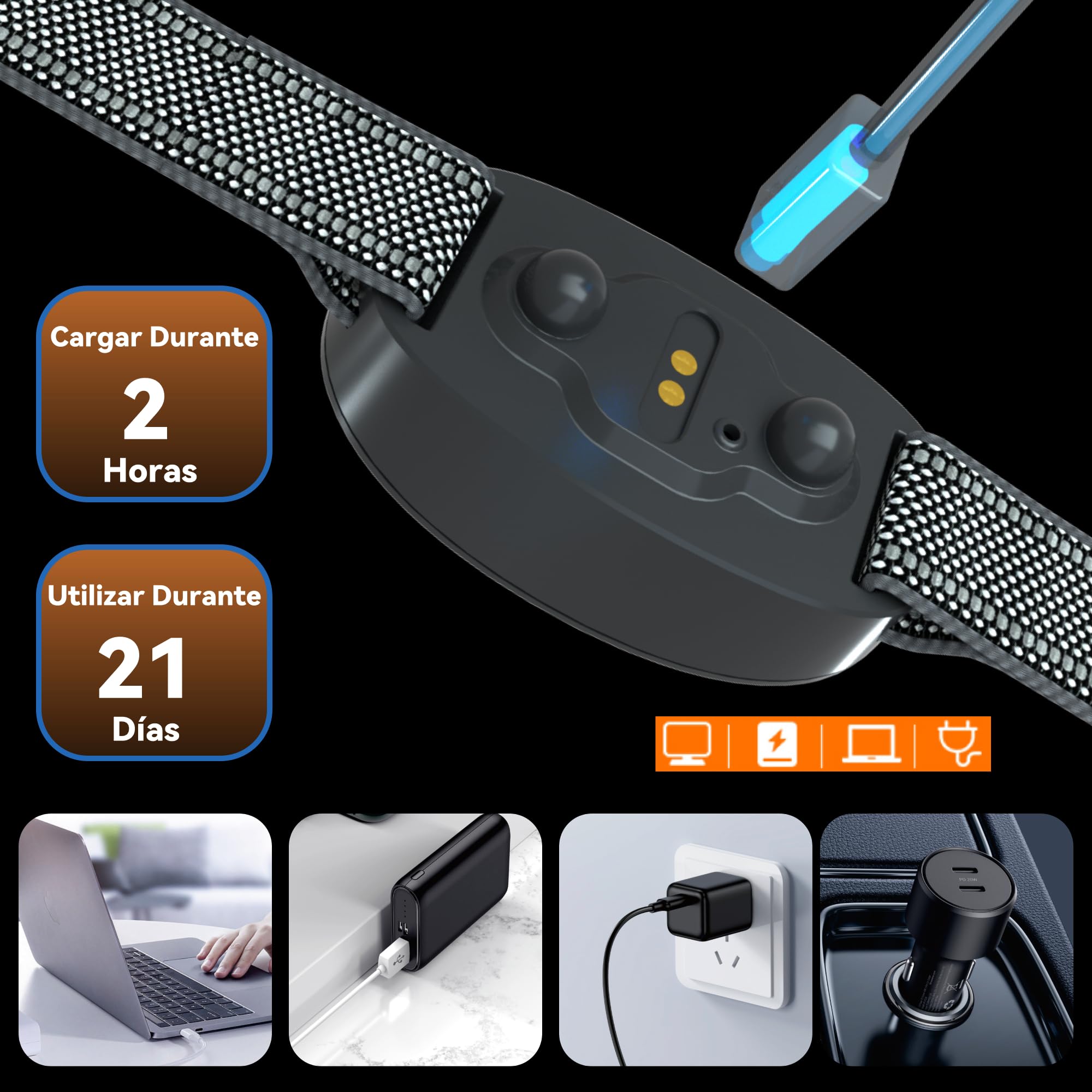 Collar Antiladridos para Perros,Sin Descargas,Collar Automático con 8 Sensibilidad Ajustables,3 Modos de Vibración/Fuerte Vibración/Sonido,Apto para Todos los Perros