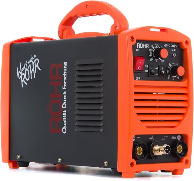 Röhr HP-250PP TIG/ARC 2 in 1 Welder Inverter Gasless 250 Amp DC Anti-Stick Welding Machine Hot Start MMA MOSFET 240V AC  Welding Mask & Variety of Accessories Included