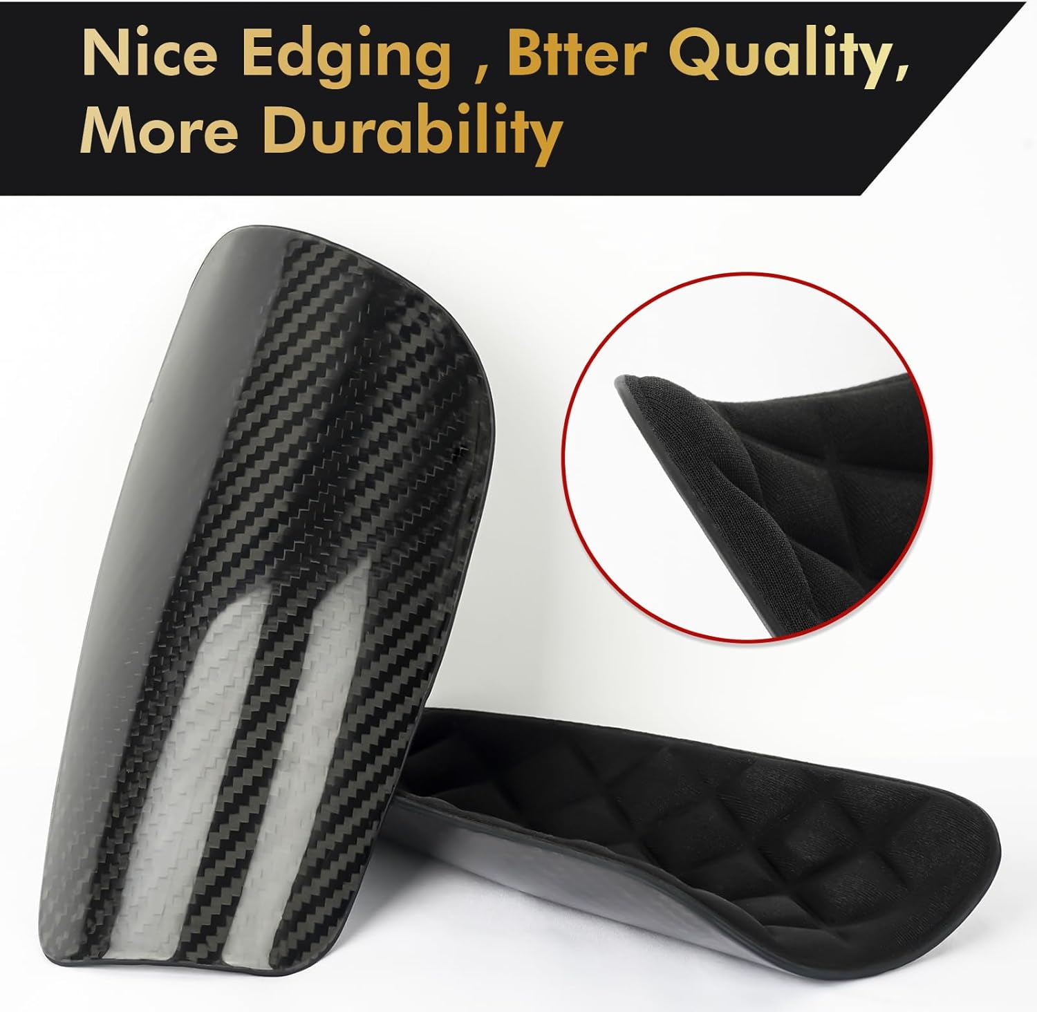 ARRIS Carbon Fiber Soccer Shin Guards, Super Strong, Ultra Light, Shock Resistance, Air Permeability, Suitable for Adult, Youth, Kid, Effective Protection
