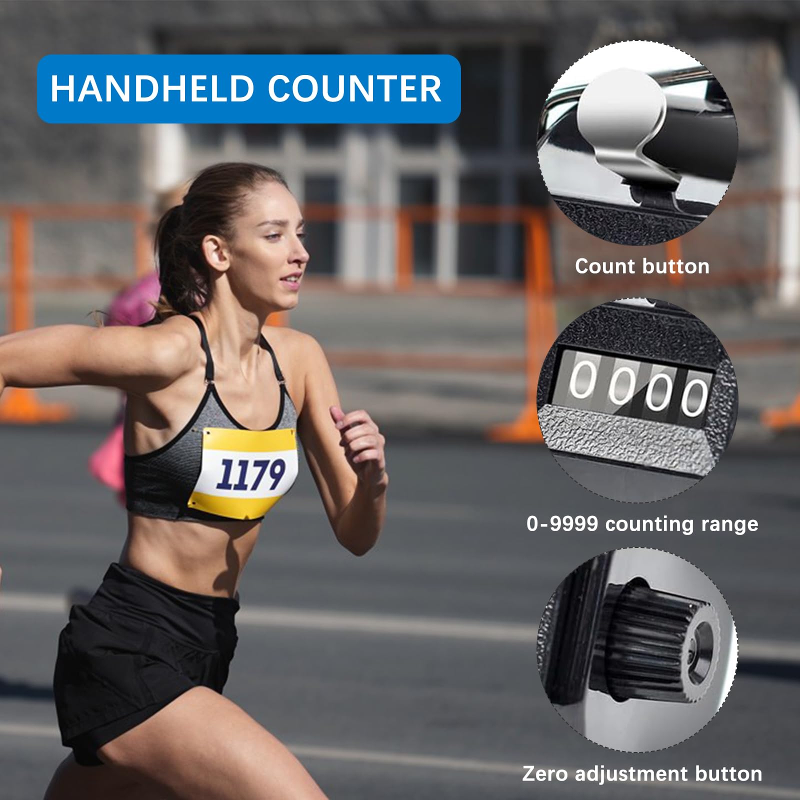 KARELLS Contador Manual 4 Dígitos 2 Piezas Mecánico de Mano para Fitness Deportivo Golf