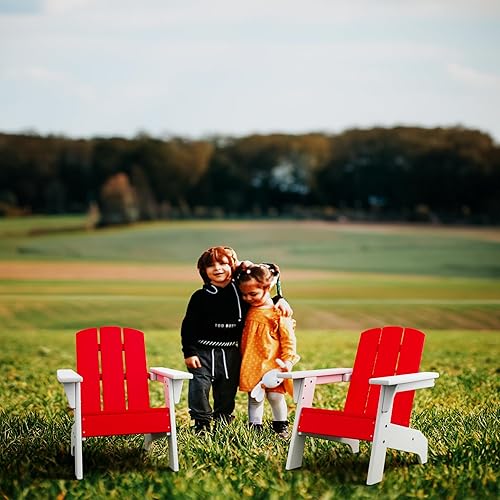 Miniatura 9 de RESINTEAK - Silla Adirondack para niños, sillas de plástico para jugar en interiores y exteriores, juego cómodo para fogata, fogata, patio y