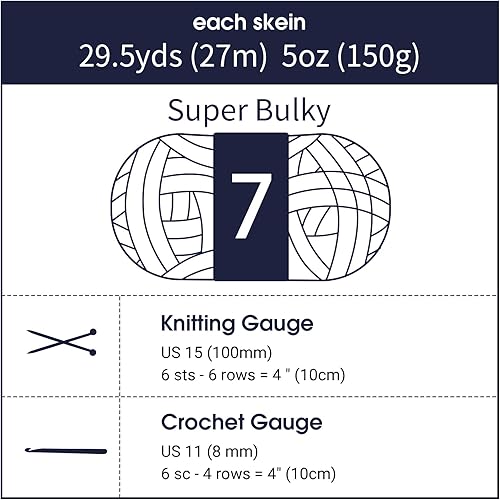 Vista 109 de HOMBYS Hilo de felpilla grueso verde salvia para tejer a mano, esponjoso, suave, jumbo, hilo súper voluminoso para manta gruesa, hilo para tejer