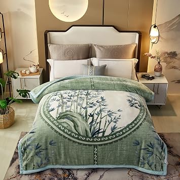 LGYKUMEG Heavy Faux Mink Blanket - Queen Size, 79x91in, 2 ply Korean Mink Blanket Weighing 9lbs with Exquisite Design and Plush Softness. Stay Warm and Cozy on Cold Nights! Perfect for Autumn,Winter.