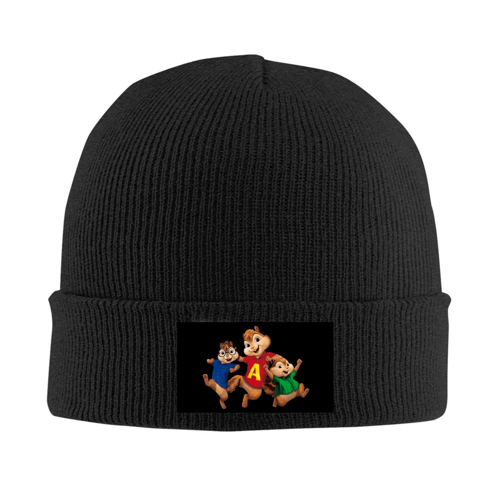 Alvin and The Chipmunks Cartoons Men Rock Punk Winter Warm Knit Cap Beanie Hat Hip Hop Vintage Black