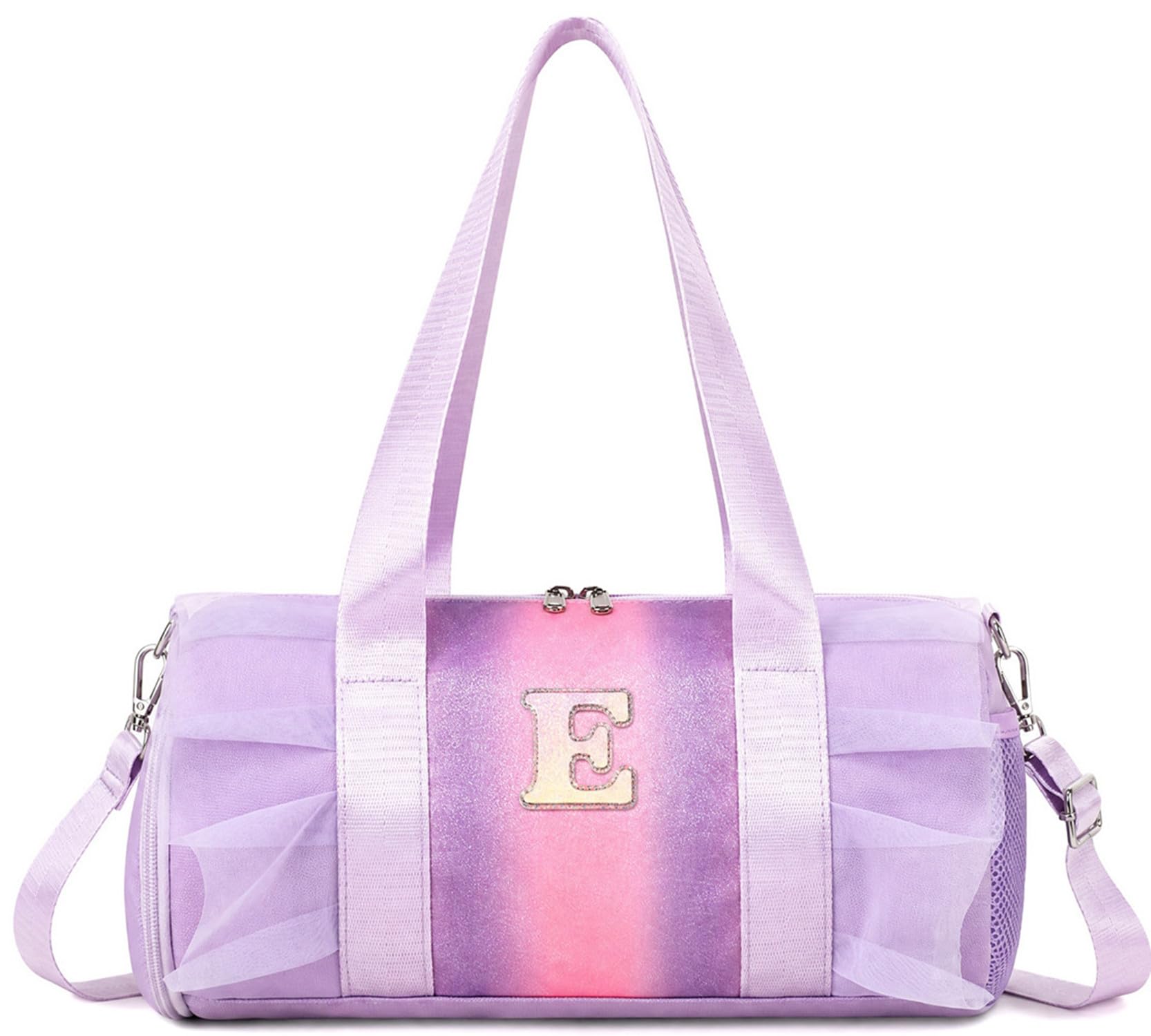Ballet Bag for Girls, Dance Gymnastics Bag with Wet Pocket, Rainbow Kids Duffle Bag Sports Gym Bag for Little Ballerinas