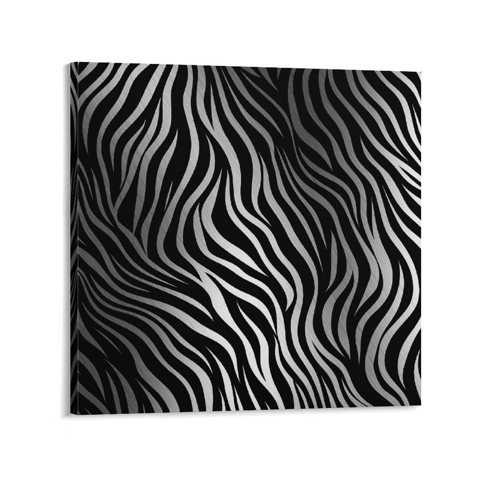 KLOPH Zebra Print Canvas Wall Art for Living Room 08x8inch Modern Artwork Painting for Bathroom Hanging Canvas Prints Aesthetic Wallart for Bedroom Kitchen Office Wall Decor