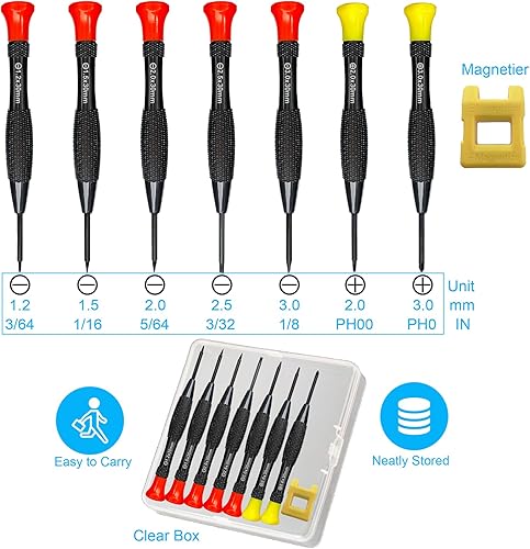 Miniatura 8 de lengnoyp - Juego de destornilladores de precisión pequeños con funda, juego de destornilladores de estrella Torx Phillips Pentalobe Torx de cabeza