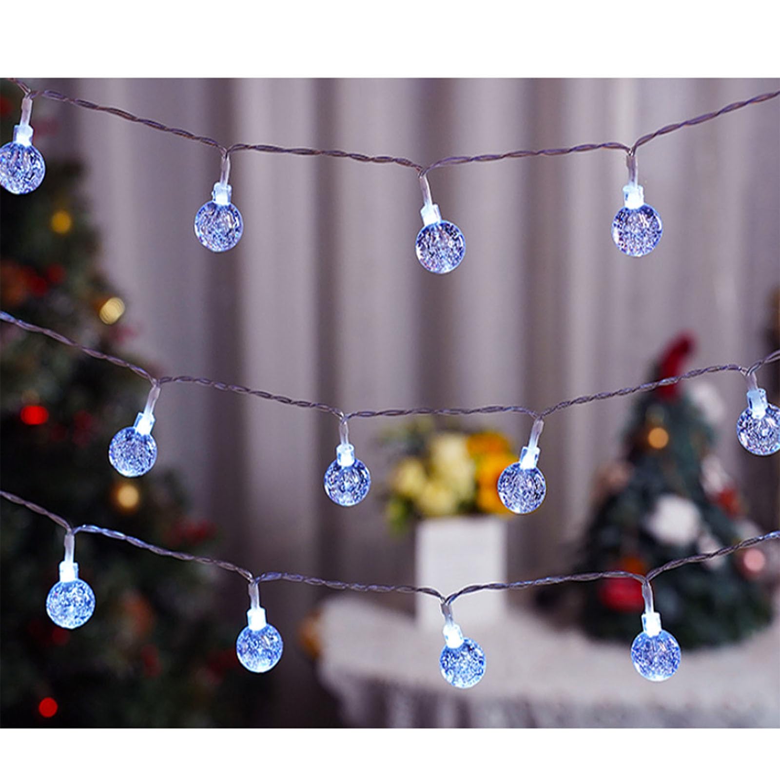 Mateju Solar String Lights Outdoor Garden, 8 Modes Solar Powered LED Fairy Lights with Remote for Indoor Bedroom, Patio, Yard, Party, Wedding, Bubble (White,5m/20 Lights)