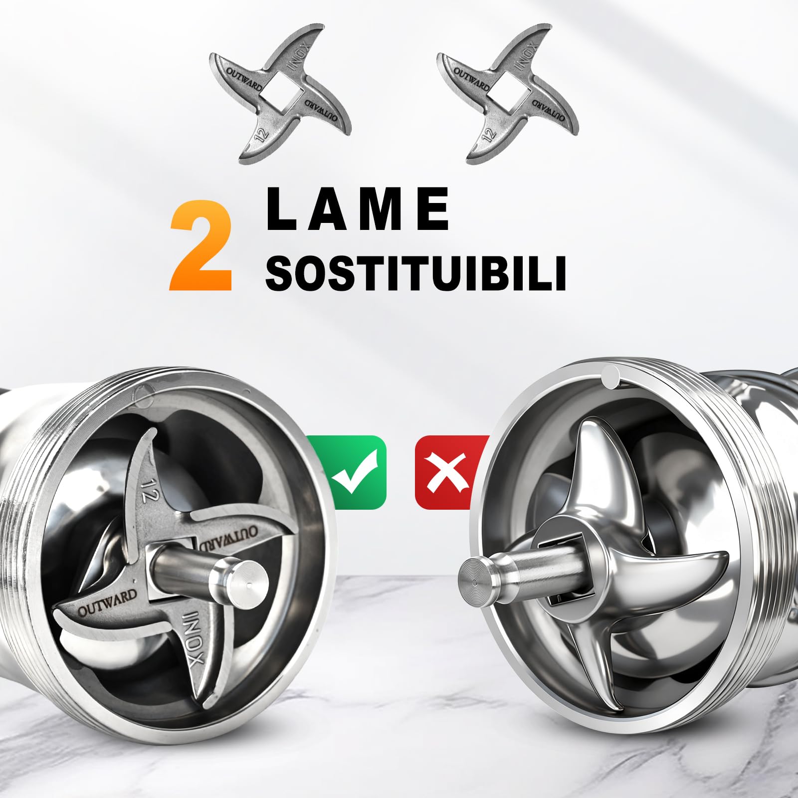 Anatole Tritacarne Elettrico Professionale 950W Acciaio Inossidabile