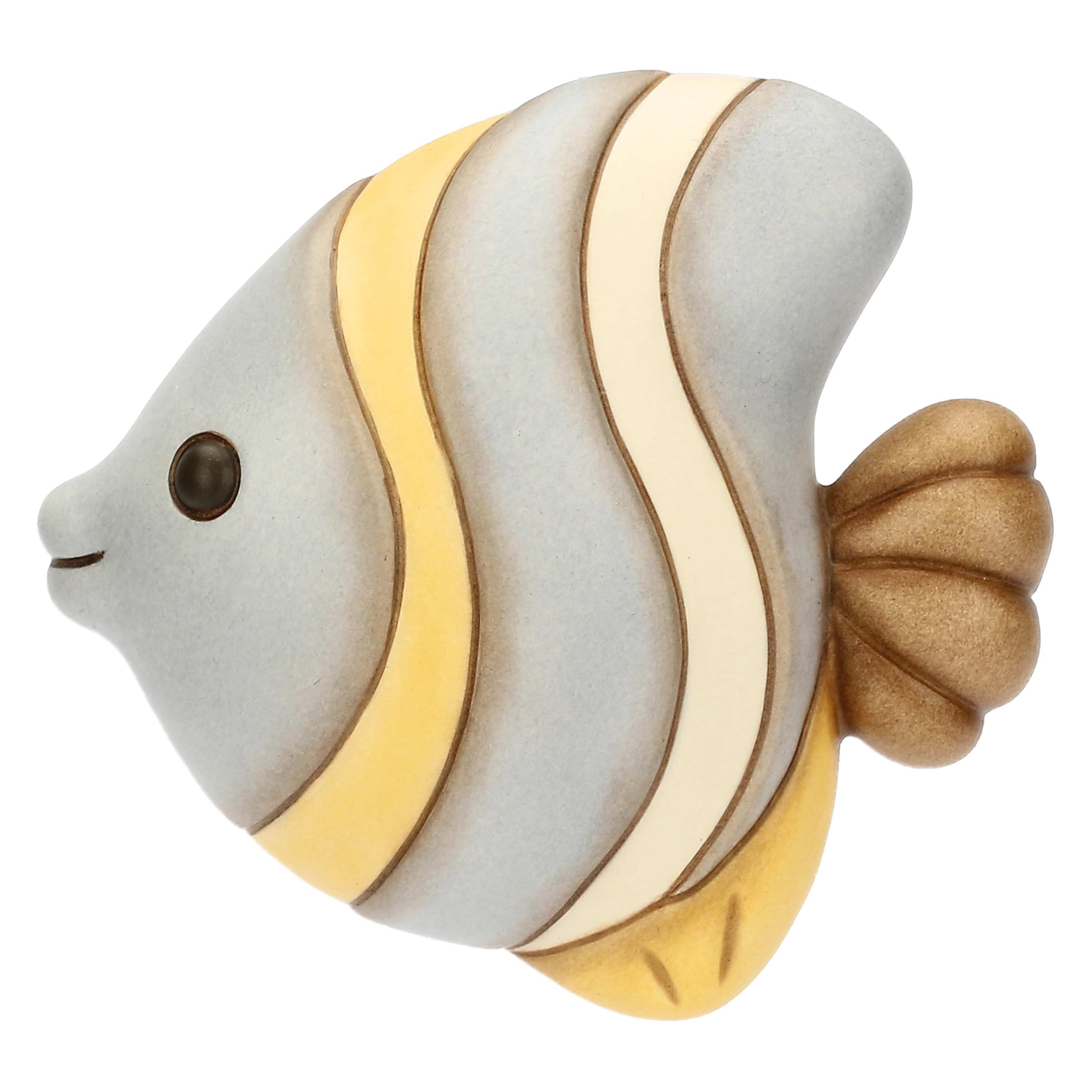 THUN 3D Fish Striped Small Ceramic Tile Sea from Amare Collection, 11.2 x 10.5 x 3 cm