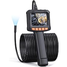 Endoscope Inspection Camera, Qimic 2.4'' IPS Screen Borescope with 8 LED Lights, IP67 Waterproof Endoscope, 1080P HD Snake Camera, 33FT Semi-Rigid Cable, Gadgets for Men