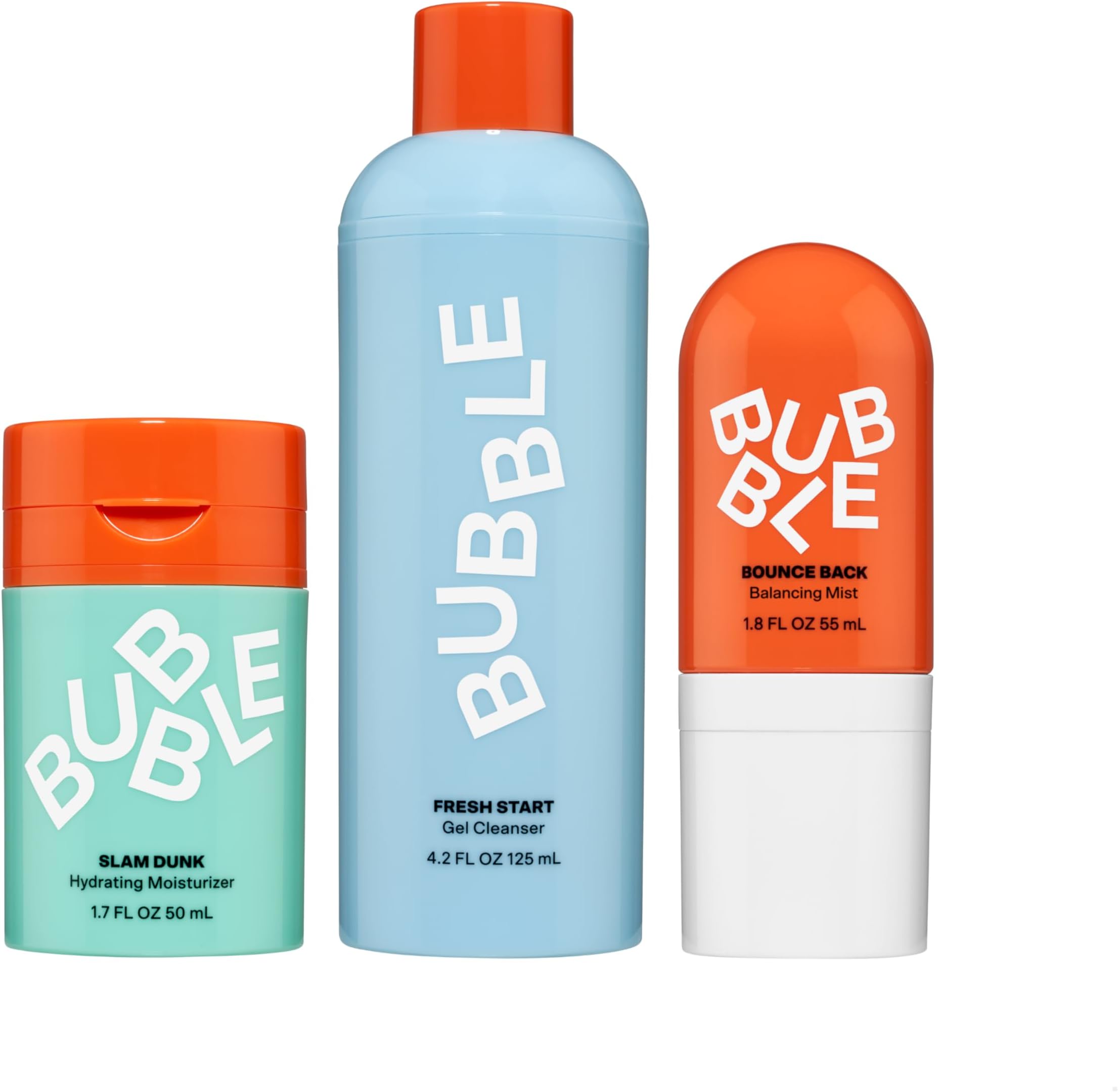 Daily Routine Set: Fresh Start PHA Gel Face Wash (125ml), Bounce Back Toner Mist (55ml), Slam Dunk Hydrating Face Lotion (50ml) - Gentle Skincare for Teens & Adults
