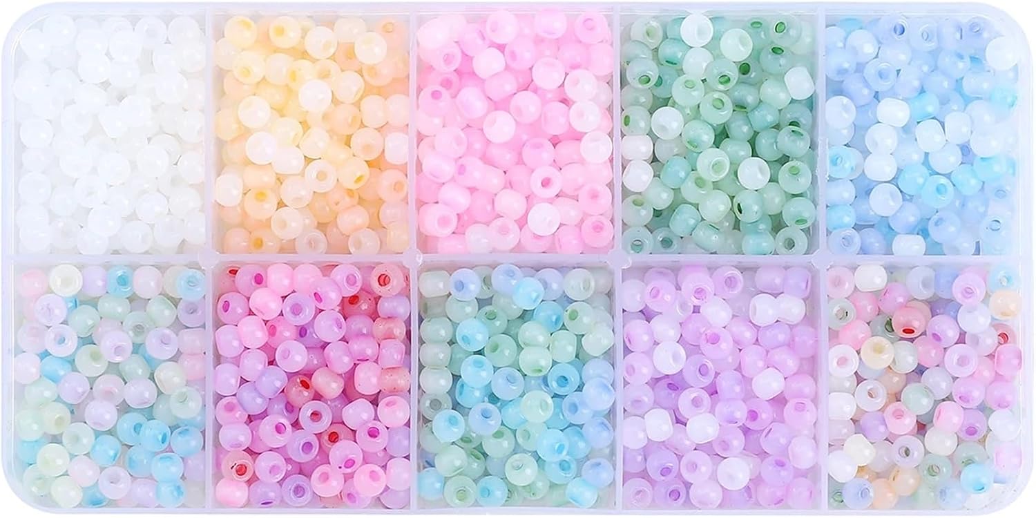 4mm Like Glass Spacer Beads 4 Boxes for Jewelry Making DIY Craft Kit