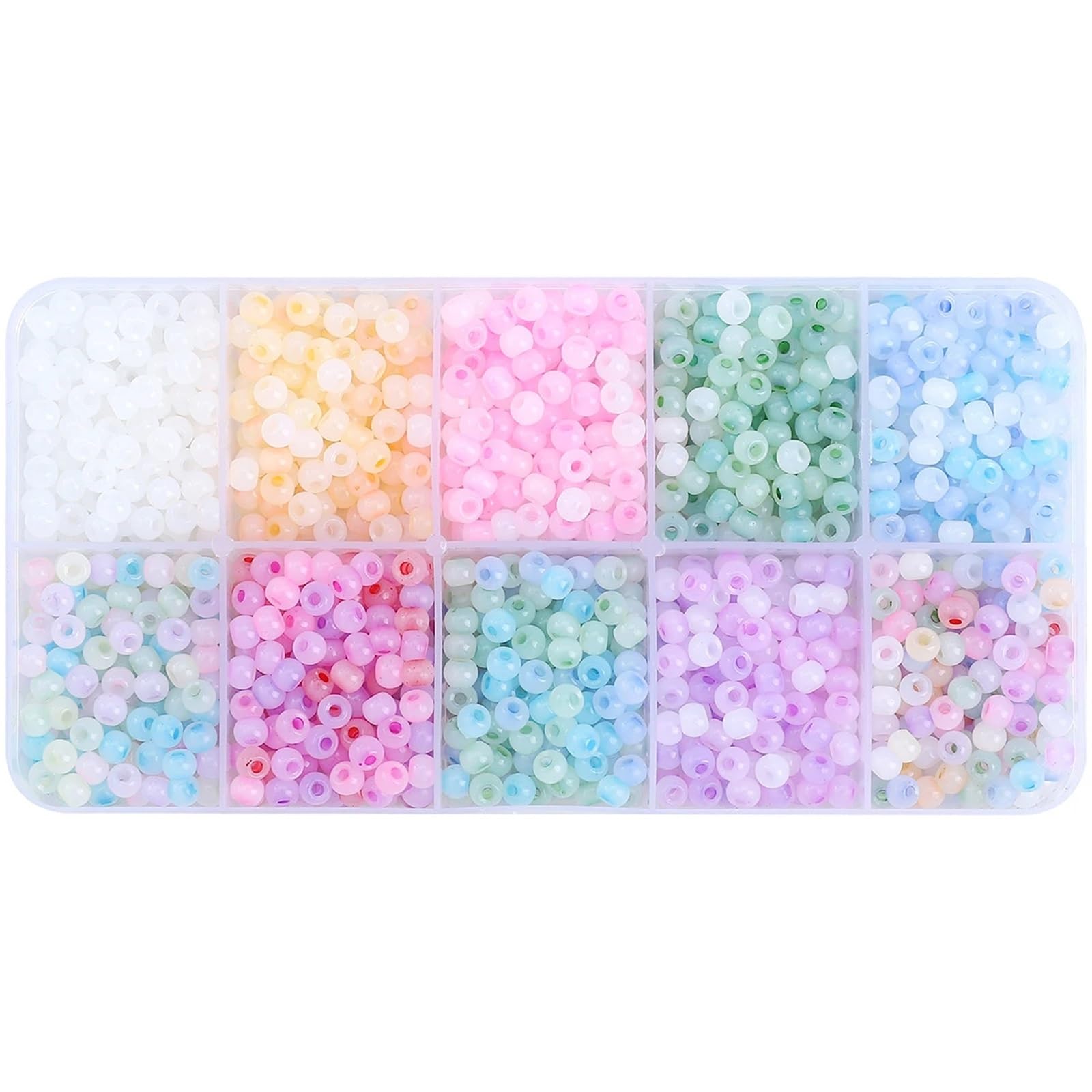 Bryske 4mm Like Glass Spacer Beads 4 Boxes for Jewelry Making DIY Craft Kit