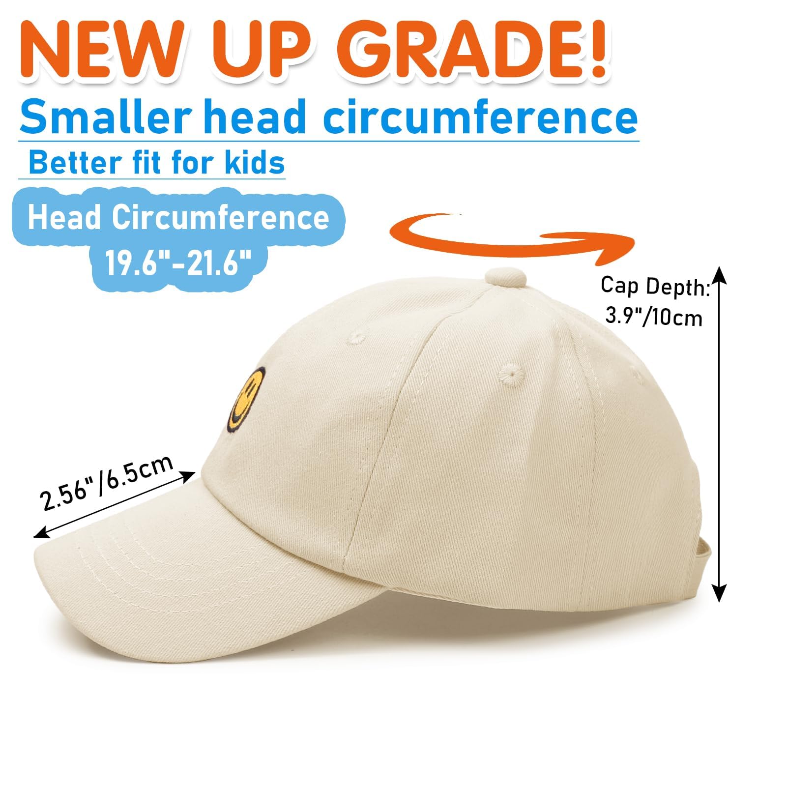 Kinder Kappe Mädchen Basecap Jungen Cap Sommer Baseball Cappy Adjustable for 4-12 Jahren