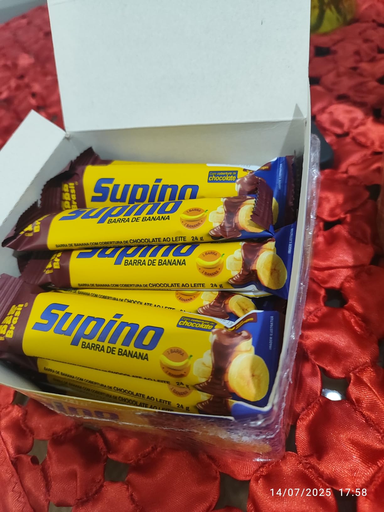 Banana Brasil Barra De Frutas Supino Original Banana Com Chocolate Ao Leite Com 20 Unidades De 24 G