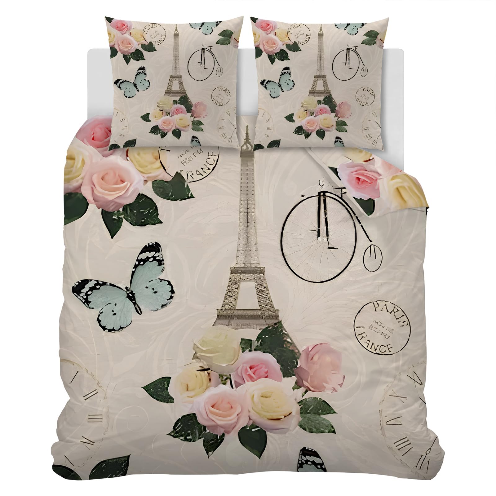 Housse de Couette 140x200 Enfant Paris en Microfibre Premium Durable