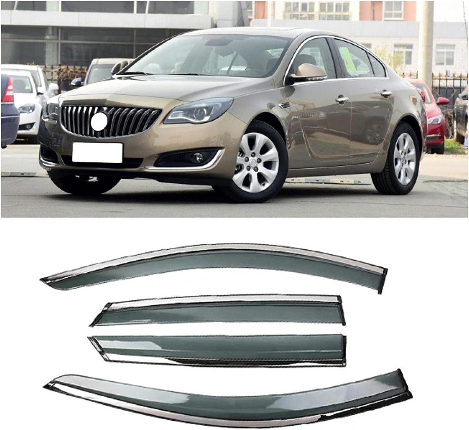 HALEUP 4 Pezzi Deflettori d'Aria Antiturbo per Buick Regal Insignia 2014-2015 Auto Deflettore Pioggia Finestra Laterale in Vetro Acrilico
