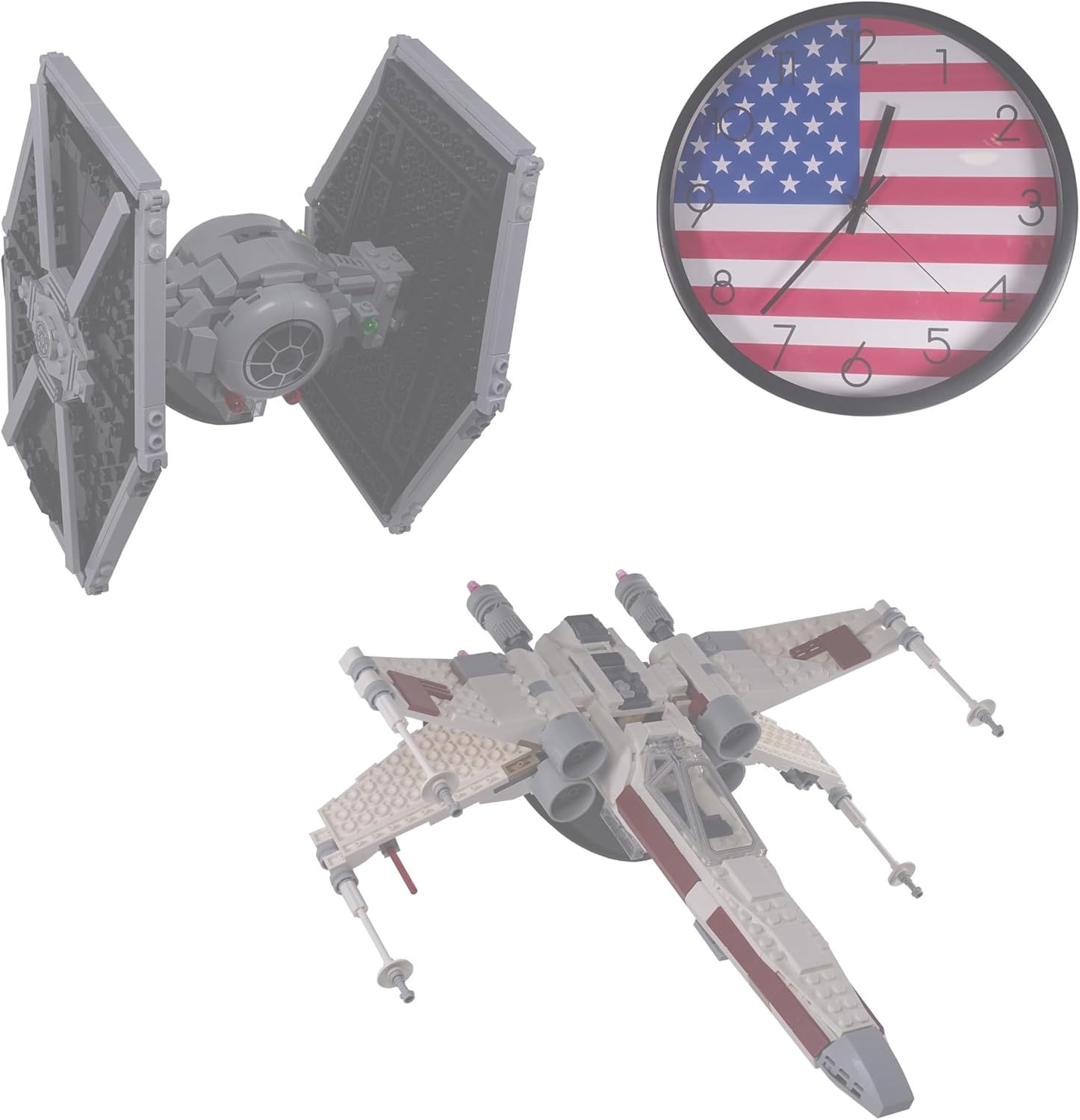 Wall Mount for LEGO 75393 X-wing Starfighter, 75402 75333 75388 Jedi Starfighter, 75347 75348 TIE fighter, 76281 X-Man Kit, for Plane Building Block Set etc. Adjustable angle bracket, wall mount only.
